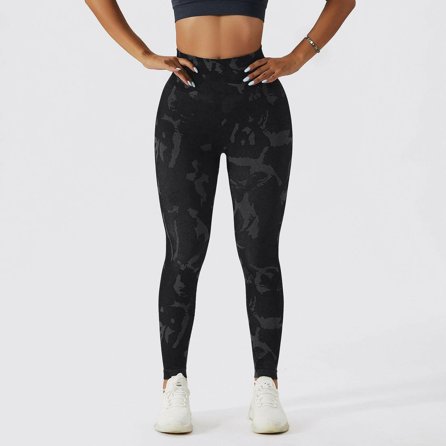 Camouflage Peach Hip Raise Fitness Pants Women's Quick-drying.