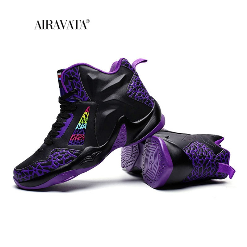 Sneakers Fashion Leather Basketball Shoes Men Comfortable Casual Sports Trainers Non-slip Wear-resisitant