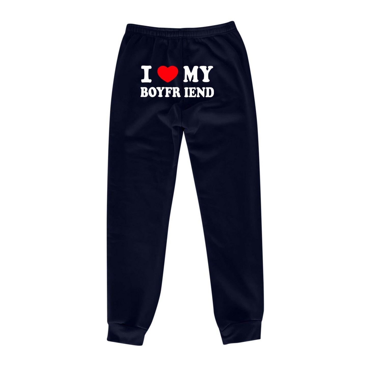I Love MY BOYFRIEND Printed Trousers Casual Sweatpants Men And Women Sports Pants.