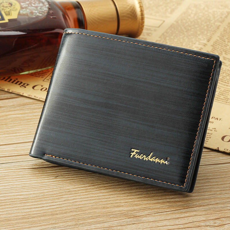 Men's Wallet Short Wallet Glossy Wallet.