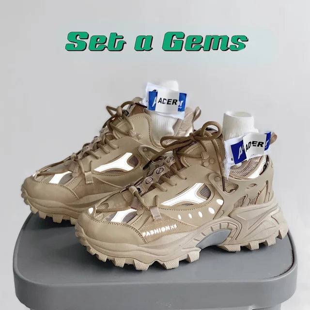 Men's sports shoes thick soled running shoes men's