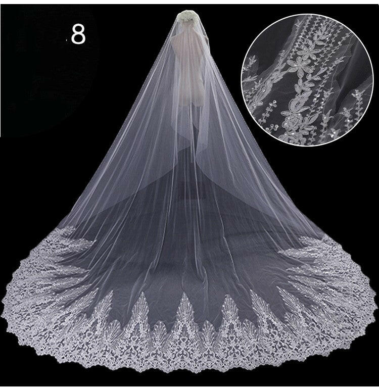 Bridal Wedding Dress Long Tail Luxury Super Fairy Wedding Veil.