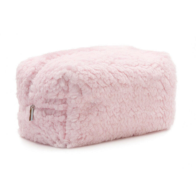 Zipper Plush Cosmetics Storage Bag.