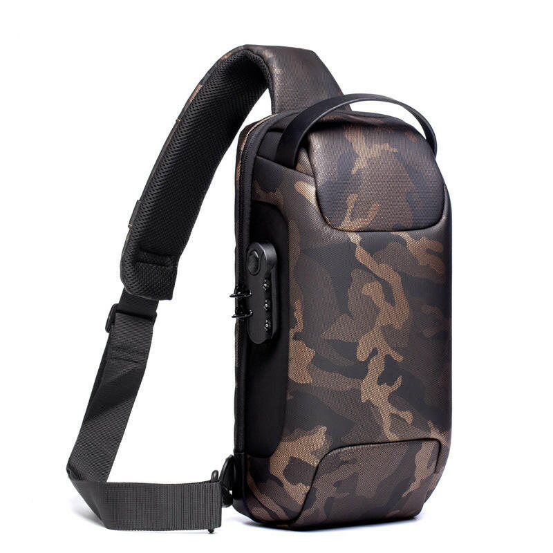 Waterproof USB Anti-theft Bag Men Oxford Crossbody Shoulder Bag Sling Multifunction Short Travel Messenger Chest Pack Kashur Mart .