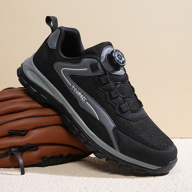 Big Size Unisex Sports Casual Shoes Breathable Walking Shoes Outdoor Hiking Trekking Men's Mesh Elderly Shoes Walking Shoes