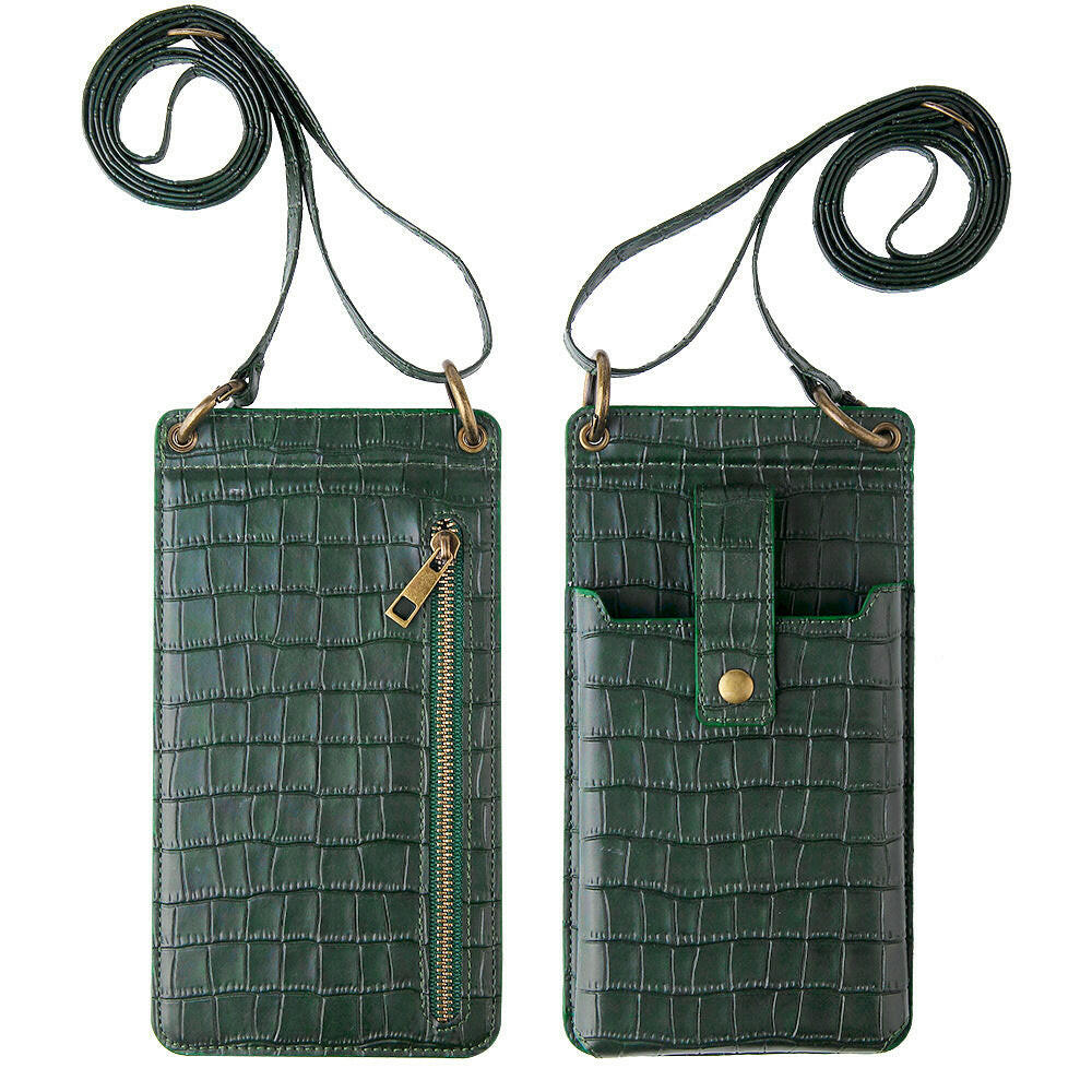 Multi-function Crossbody Bags For Mobile Phone Crocodile-pattern Wallet Card Holder.