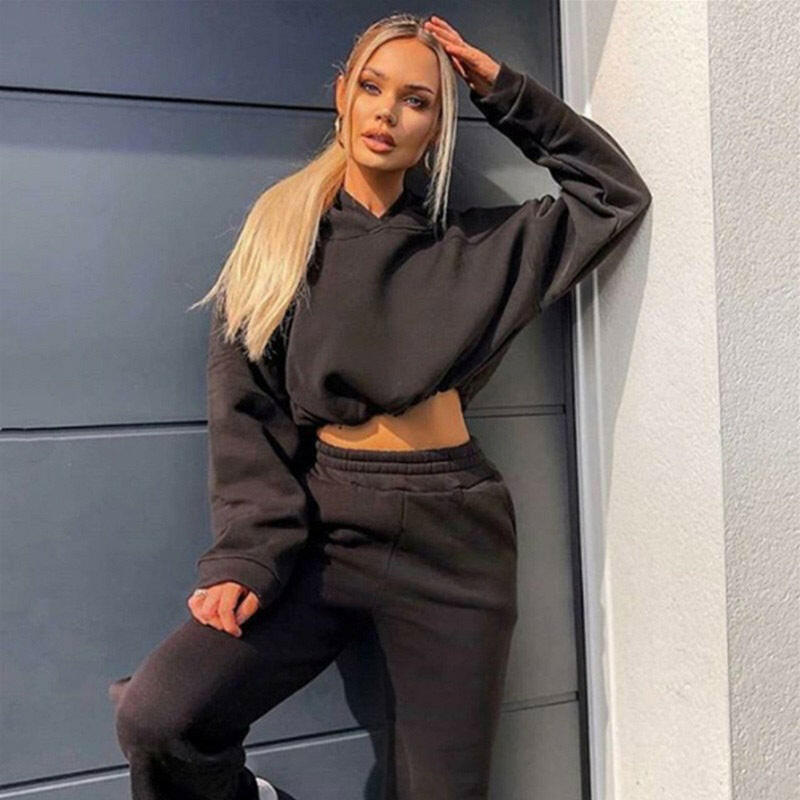 Jogging Suits For Women 2 Piece Sweatsuits Tracksuits Sexy Long Sleeve HoodieCasual Fitness Sportswear.