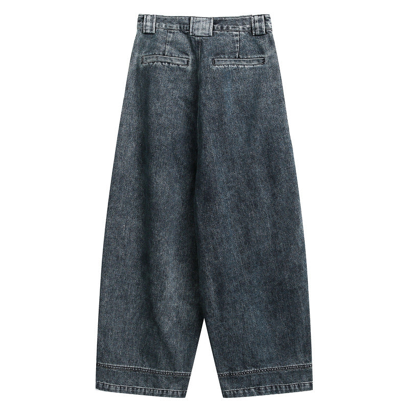 Jeans for Men and Women Pear-Shaped Design Loose Banana Pants Wide-Leg Long Trousers