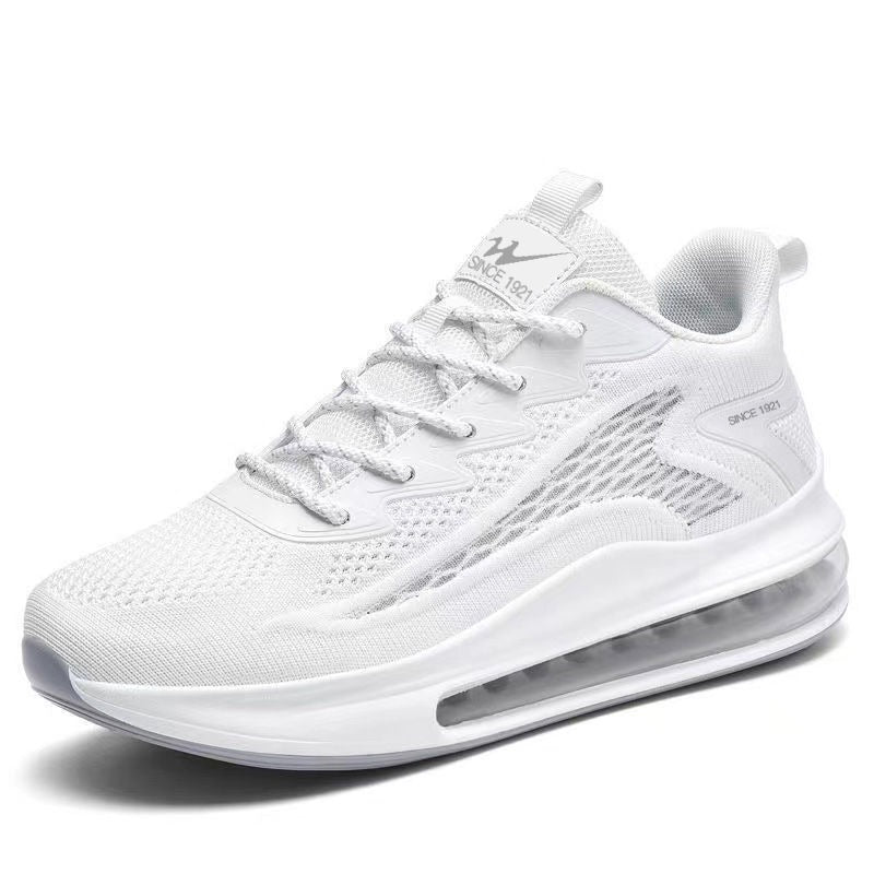 Flyknit running shoes for men, spring new shock-absorbing air cushion sports shoes, Korean version height increasing fashionable casual shoes for men