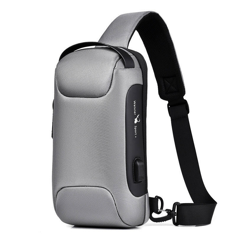 Waterproof USB Anti-theft Bag Men Oxford Crossbody Shoulder Bag Sling Multifunction Short Travel Messenger Chest Pack Kashur Mart .