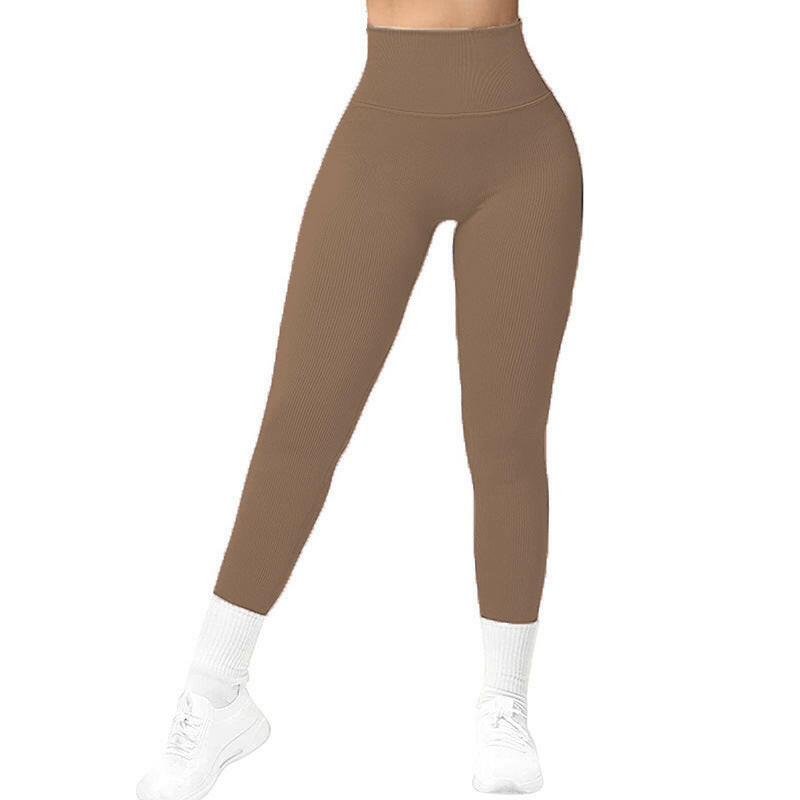 High Waist Seamless Leggings Threaded Knitted Fitness Pants Solid Women's Slimming Sports Yoga Pants Elastic Running Sport Leggings.