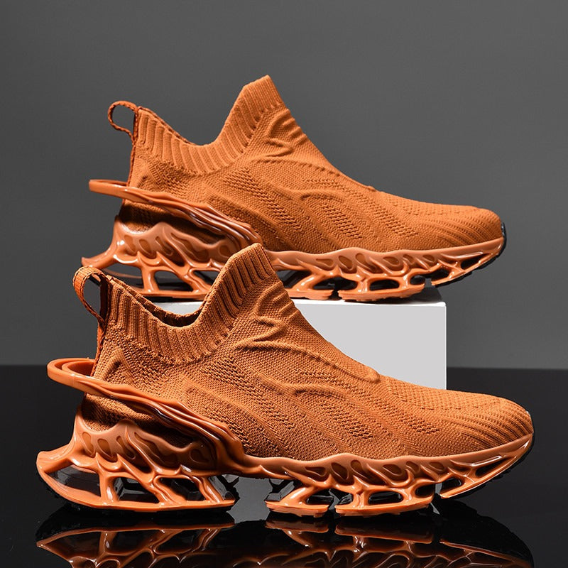 New Men's Shoes Summer Breathable Flyknit Sneakers Youth Blade Running Large Size Trendy Shoes