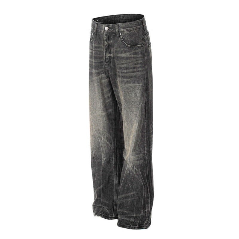Washed denim jeans