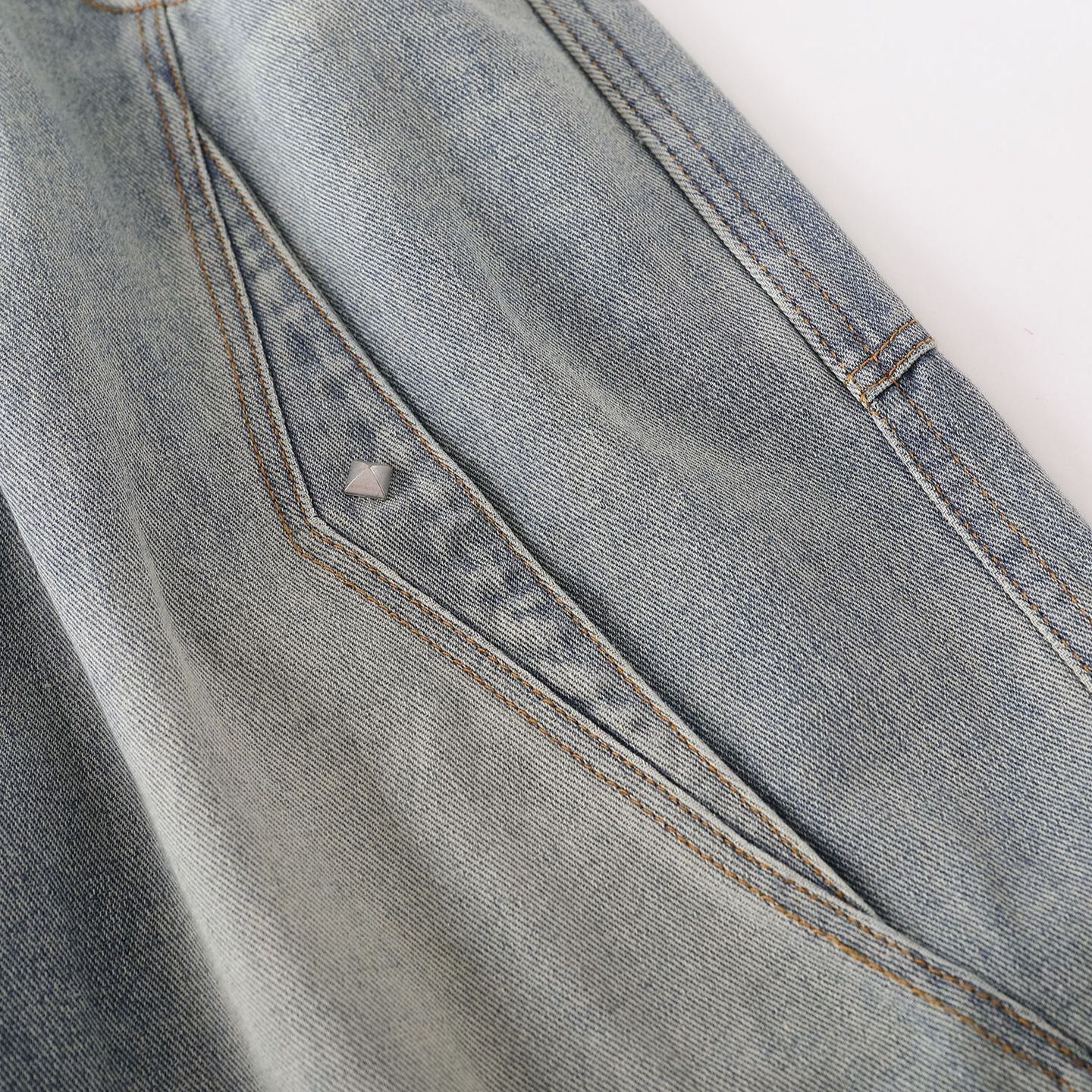 Street Style High-Street Personalized Washed Design Denim Long Pants