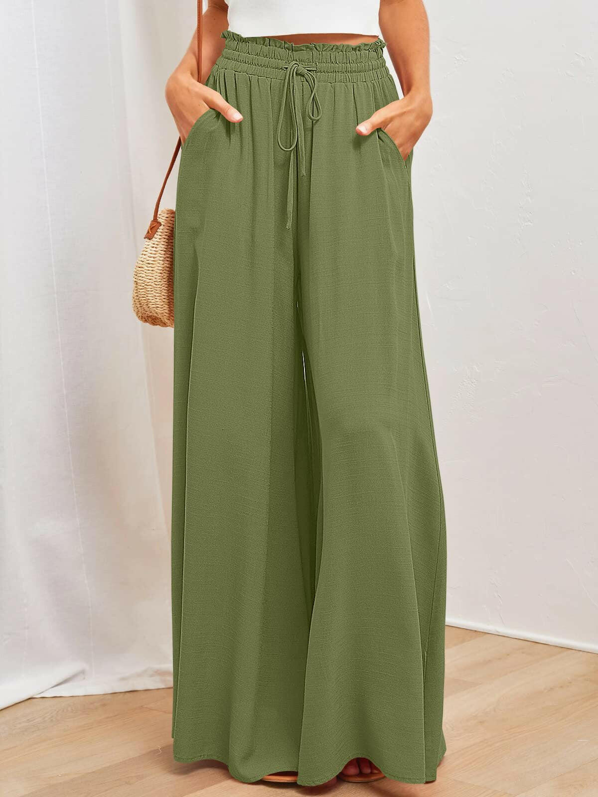 Womens Pants Wide Leg Loose Comfy Lounge Sweatpants With Pockets.