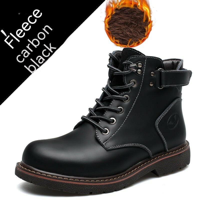 British Men Fleece-lined Martin Boots Casual Mid-top.
