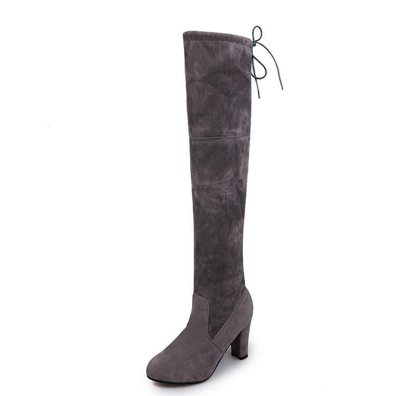 Black Knee High Boots For Women Shoes High Heel Long Boots.