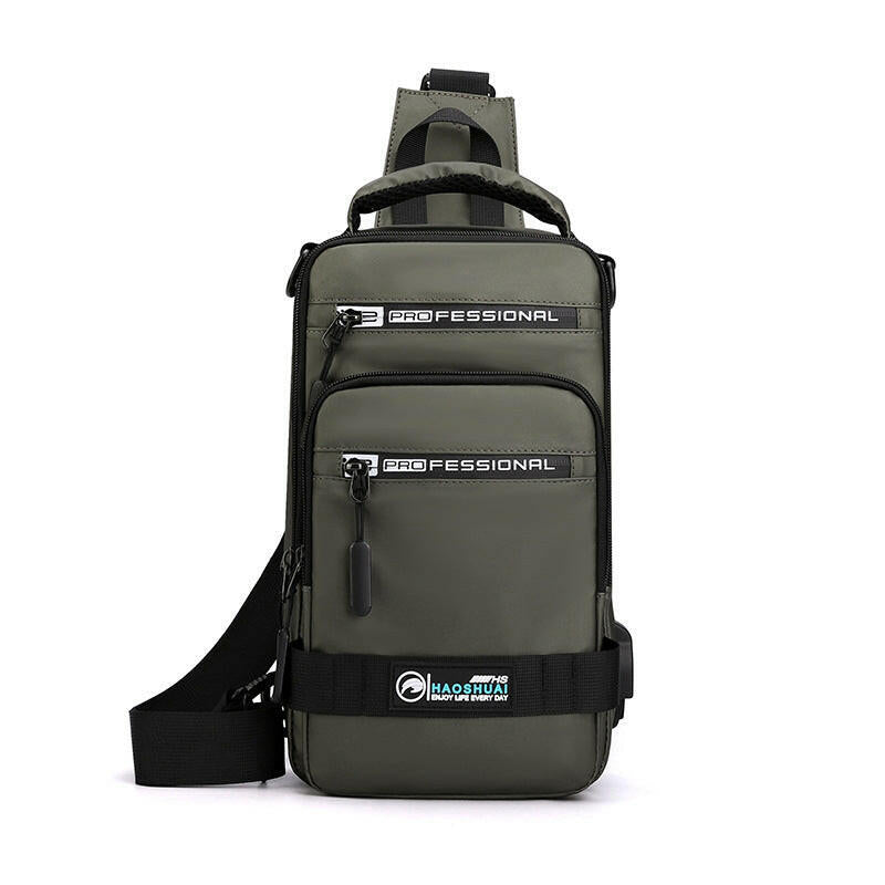 Multifunction Bags For Men Nylon Backpack Crossbody Shoulder Bag With USB Charging Port Chest Bags Pack Kashur Mart .