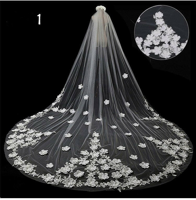 Bridal Wedding Dress Long Tail Luxury Super Fairy Wedding Veil.