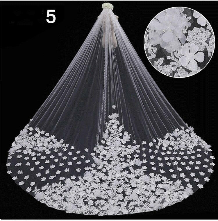 Bridal Wedding Dress Long Tail Luxury Super Fairy Wedding Veil.
