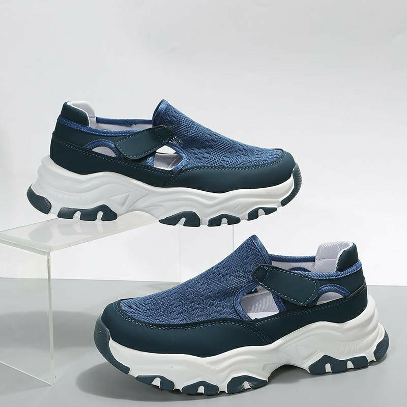 Mesh Sport Shoes Women Fashion Outdoor Flat Heel Round Toe Preppy Running Shoes.