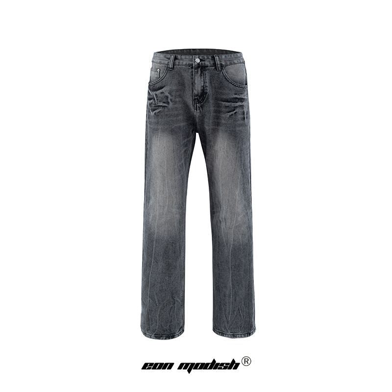 Street Style High-Street Unique Design Denim Long Pants