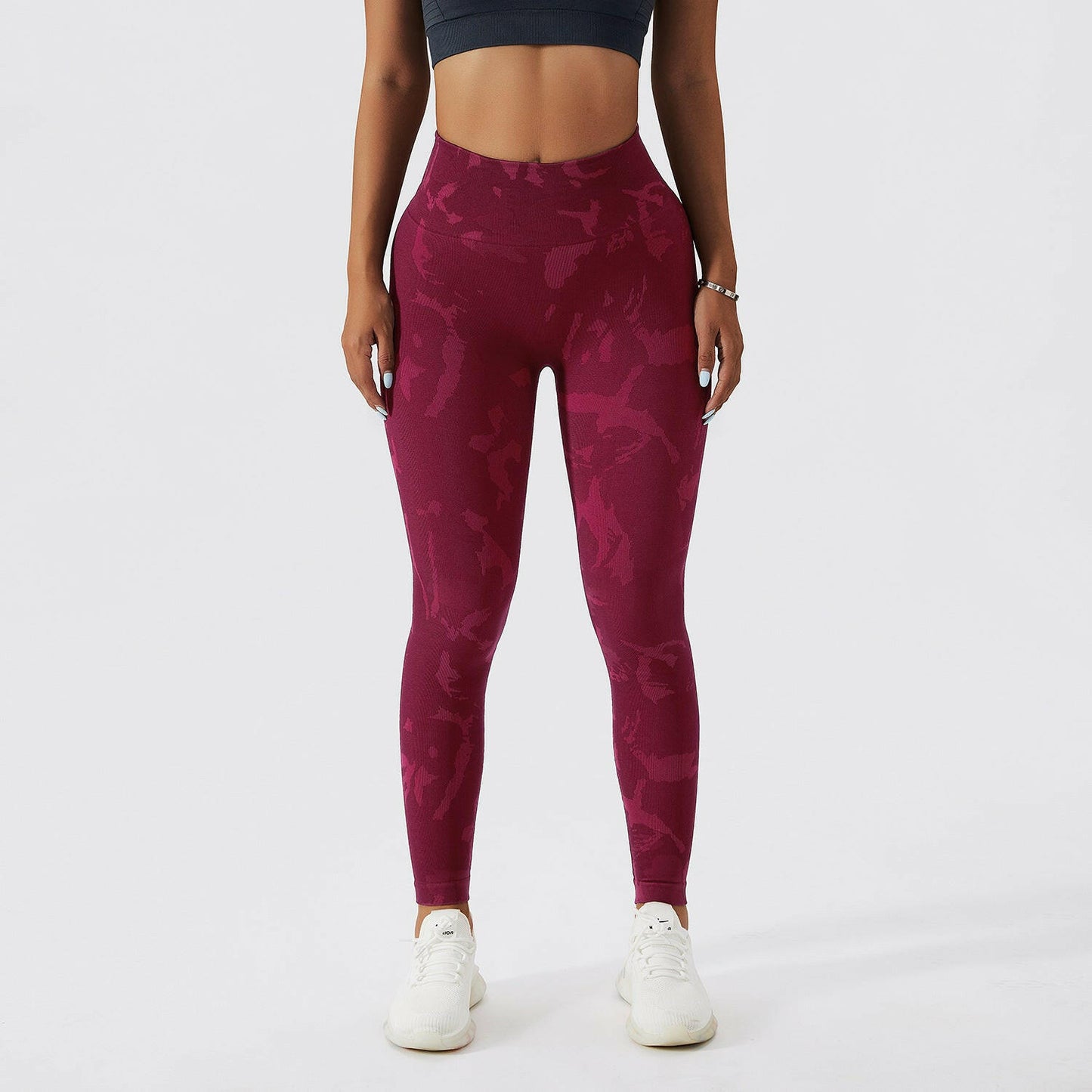 Camouflage Peach Hip Raise Fitness Pants Women's Quick-drying.