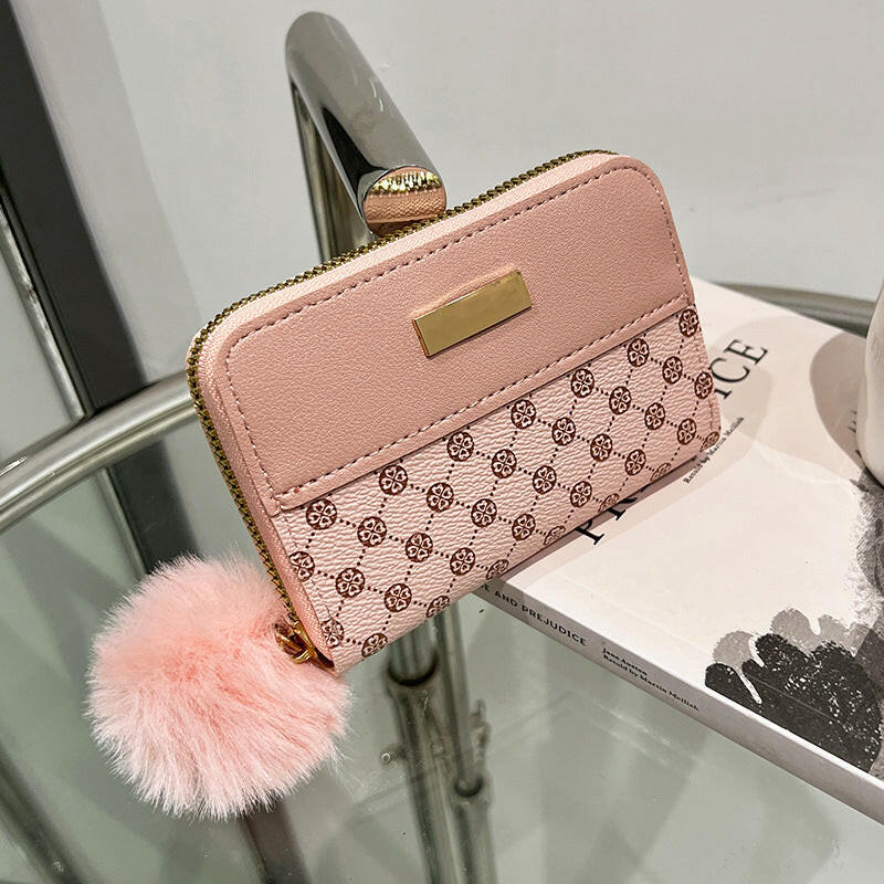 Women's Short Printing Color Contrast Korean Style Bag Wallet Kashur Mart .
