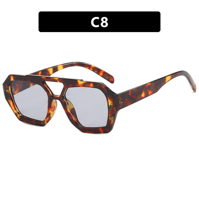 Ins Big Frame Leopard Sunglasses Summer Sunshade Beach Vacation Glasses.