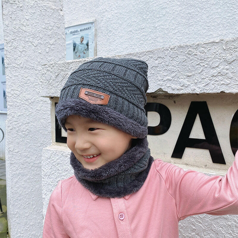 Winter Beanie Hat Scarf Set Warm Knit Hat Thick Fleece Lined Winter Hat Neck Warmer For Men Women.