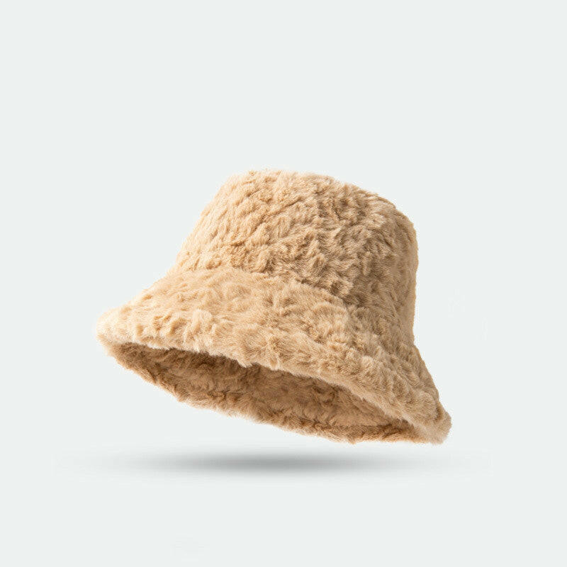 Lambswool Fisherman Hat Winter Warm Fashionable Solid Color Hats For Women.