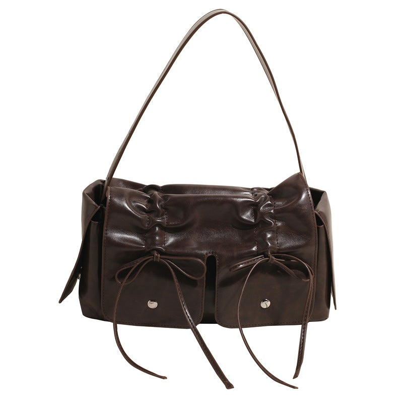 Square Bow Sewing Hand Messenger Bag.
