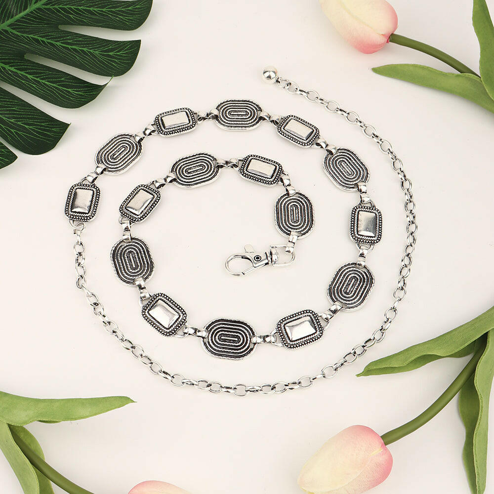European And American Cross Border Waist Chain Ladies Boho Style Fashion Versatile Belt Thin Metal Chain Decorative Skirt.
