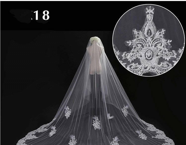 Bridal Wedding Dress Long Tail Luxury Super Fairy Wedding Veil.