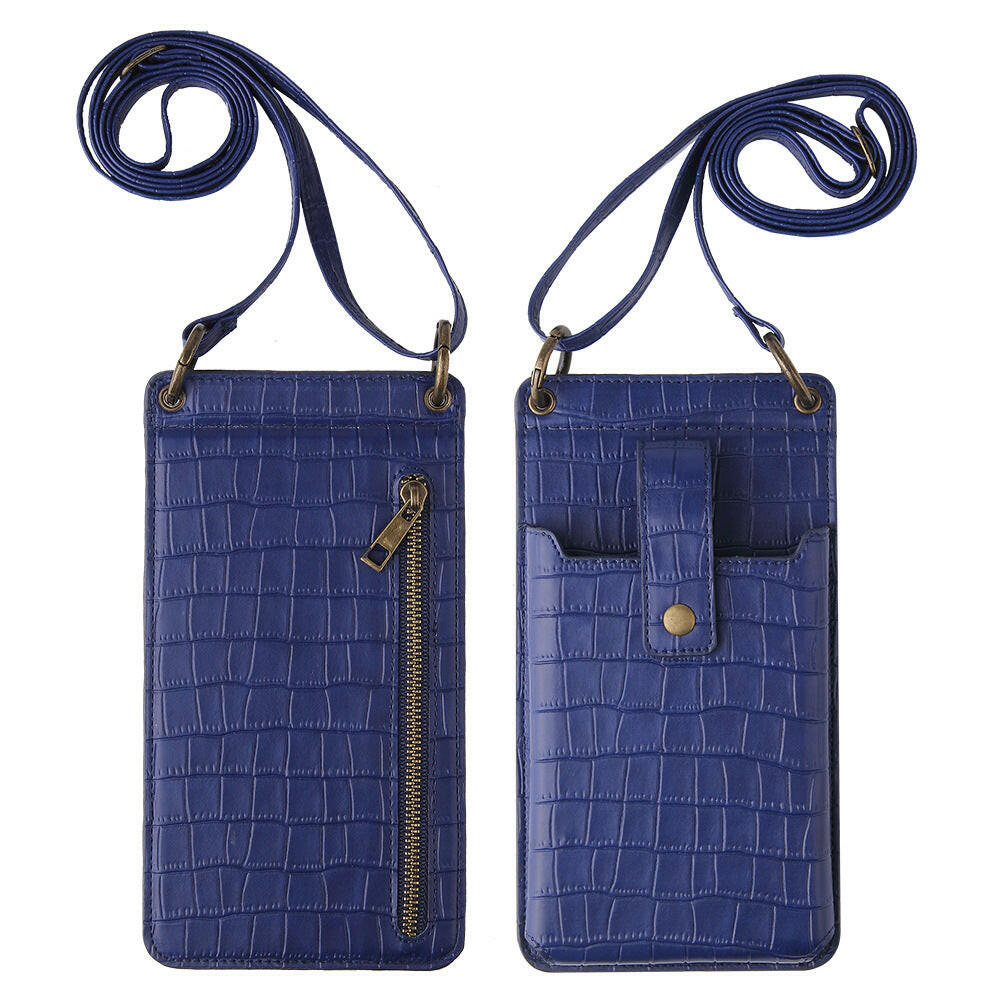 Multi-function Crossbody Bags For Mobile Phone Crocodile-pattern Wallet Card Holder.