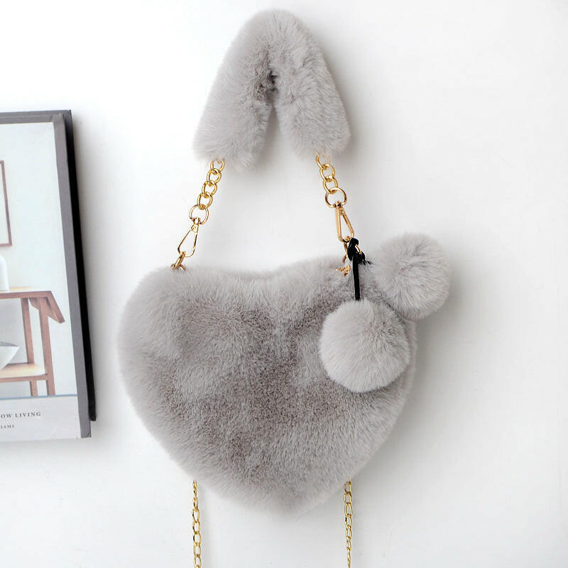 Love Bags Soft Plush Handbags Women Valentine's Day Party Bag Kashur Mart .