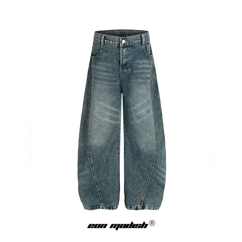 Street Style High-Street Unique Design Denim Long Pants