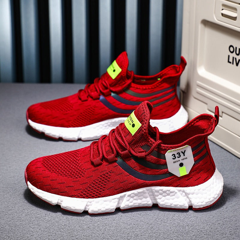 Men's running shoes men's lightweight sports shoes fly woven breathable fashionable men's shoes