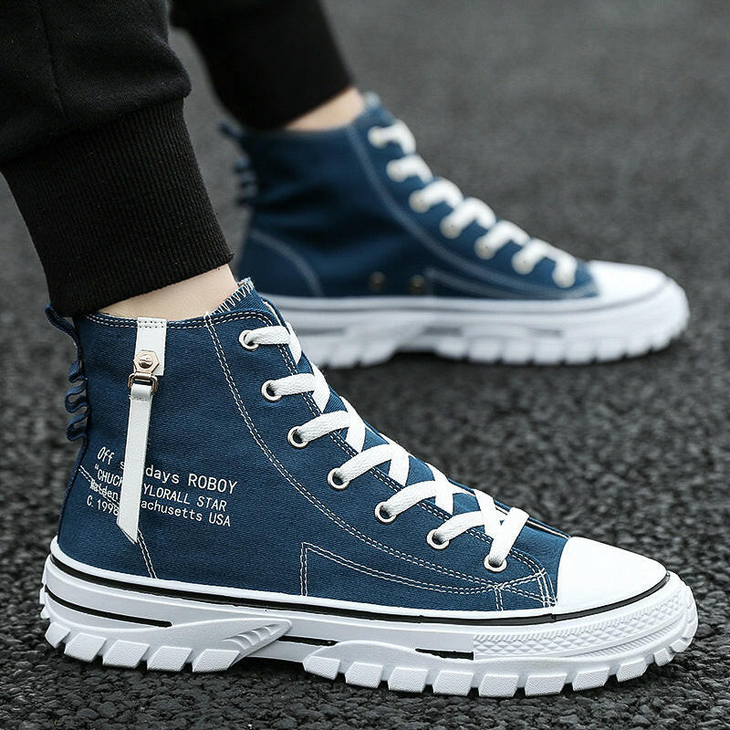 Canvas Shoes, Breathable Thick Sole, Board Shoes, Gaobang Casual Shoes.