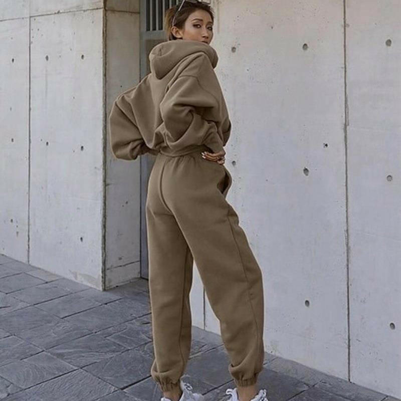 New Style Autumn And Winter Women's New Casual Hoodie Coat Sports Suit.
