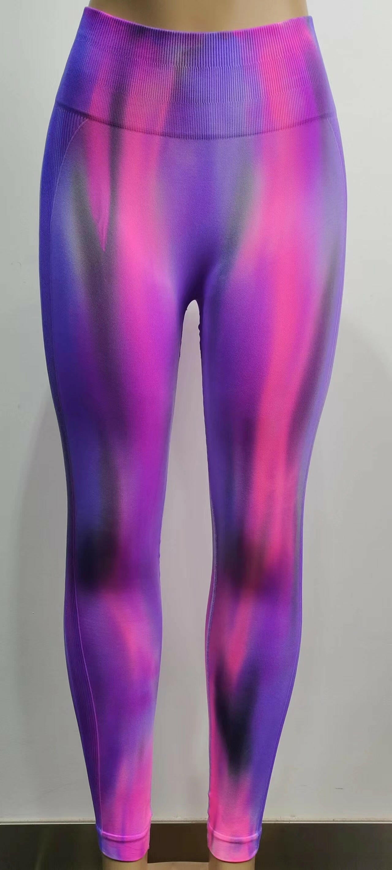 New Tie Dye Aurora Print Sports Pants Seamless High Waisted Fitness Yoga Pants For Women Gym Running Sweatpants Trousers.
