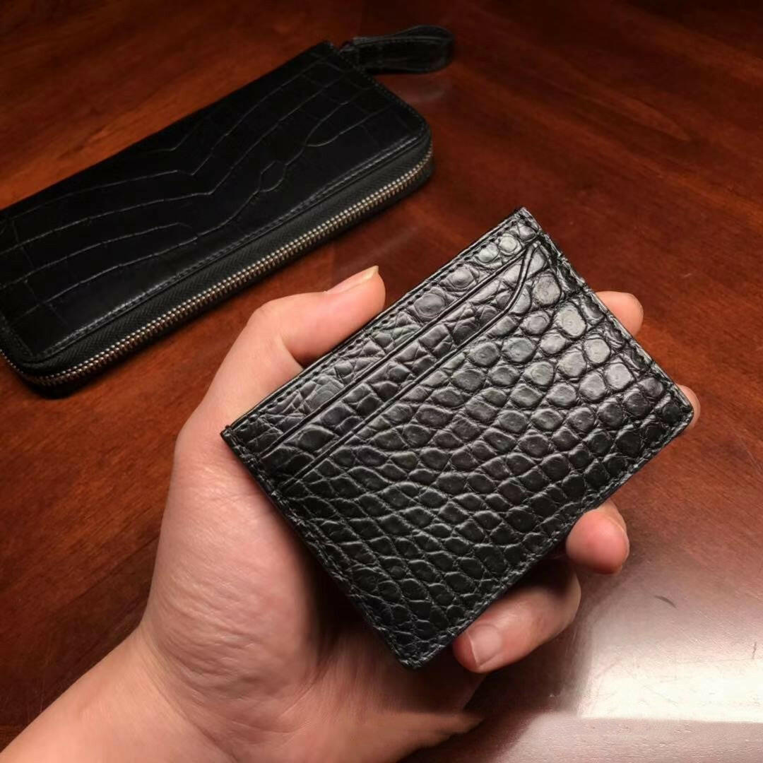 Crocodile Pattern Genuine Leather Fashionable Men's Multi Card Wallet Kashur Mart .