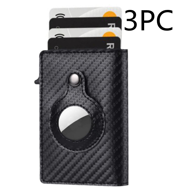 AirTag Wallet Anti Theft Bullet Card Bag Multi-functional Rfid Card Holder Men's Leather Slim Wallets For Airtag Air Tag Kashur Mart .