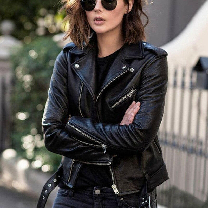Zip leather jacket Kashur Mart .