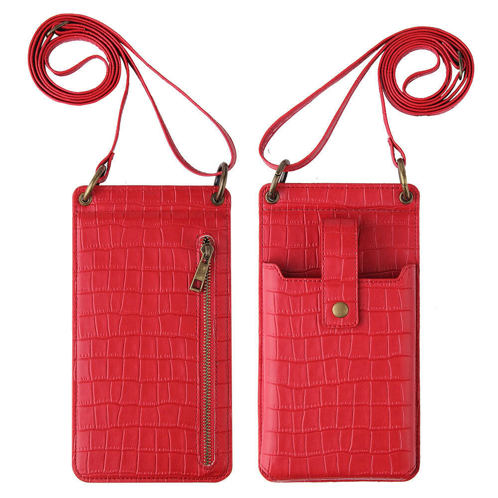 Multi-function Crossbody Bags For Mobile Phone Crocodile-pattern Wallet Card Holder.