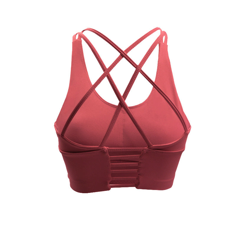 Yoga vest-style fitness bra.