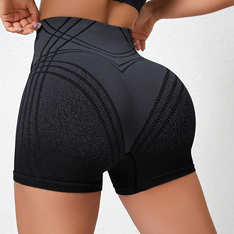 Women's High Waisted Gradient Fitness Shorts.