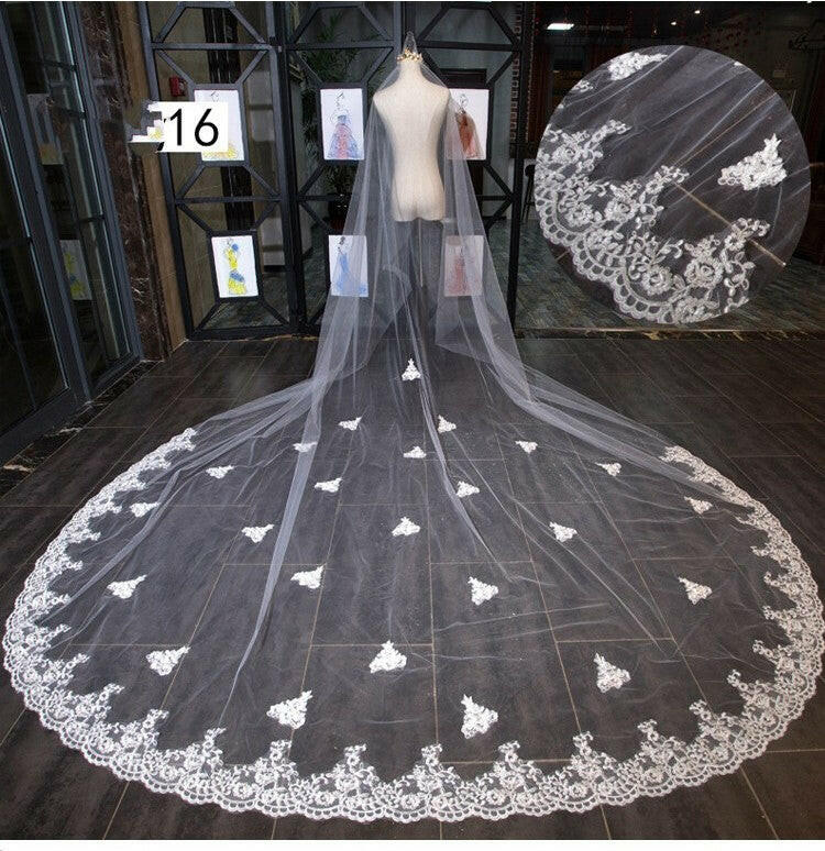 Bridal Wedding Dress Long Tail Luxury Super Fairy Wedding Veil.