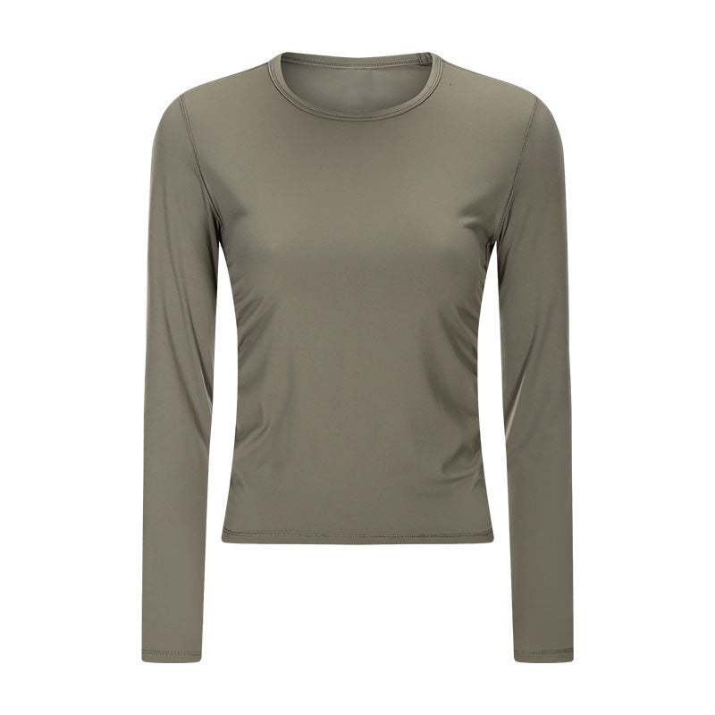 Women's stretch round neck sports t-shirt top.