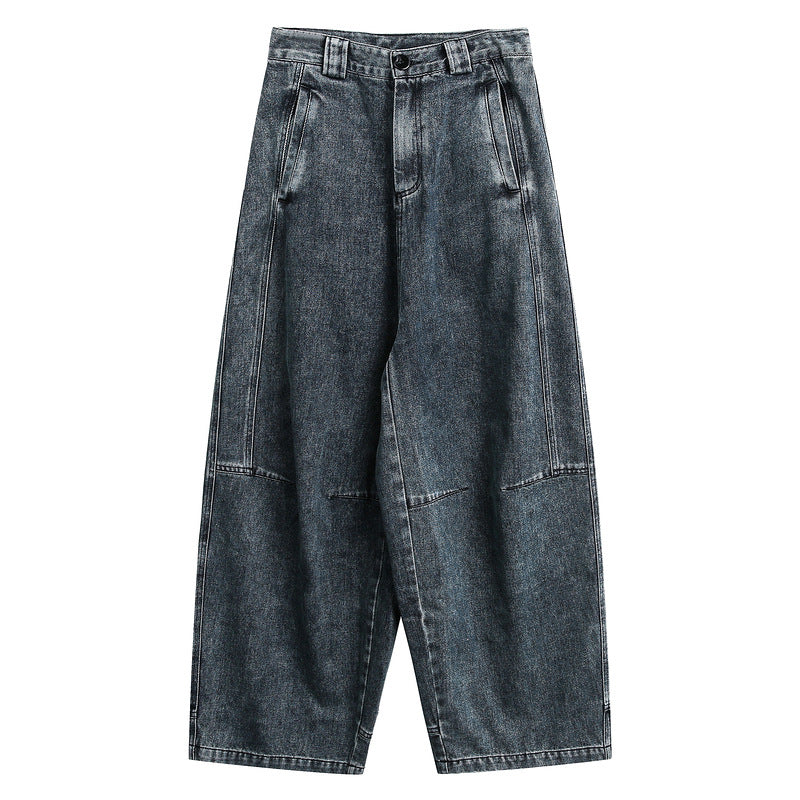Jeans for Men and Women Pear-Shaped Design Loose Banana Pants Wide-Leg Long Trousers